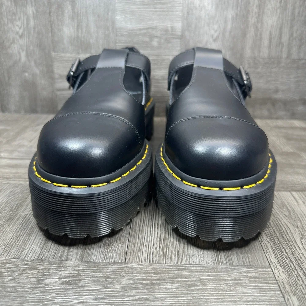 Dr. Martens Bethan Mary Jane Womens 10 Black Platform Leather T-Bar NEW